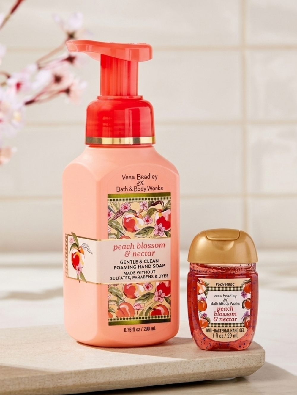 Vera Bradley Peach Blossom & Nectar Foaming Hand Soap Bath & Body Works Collab